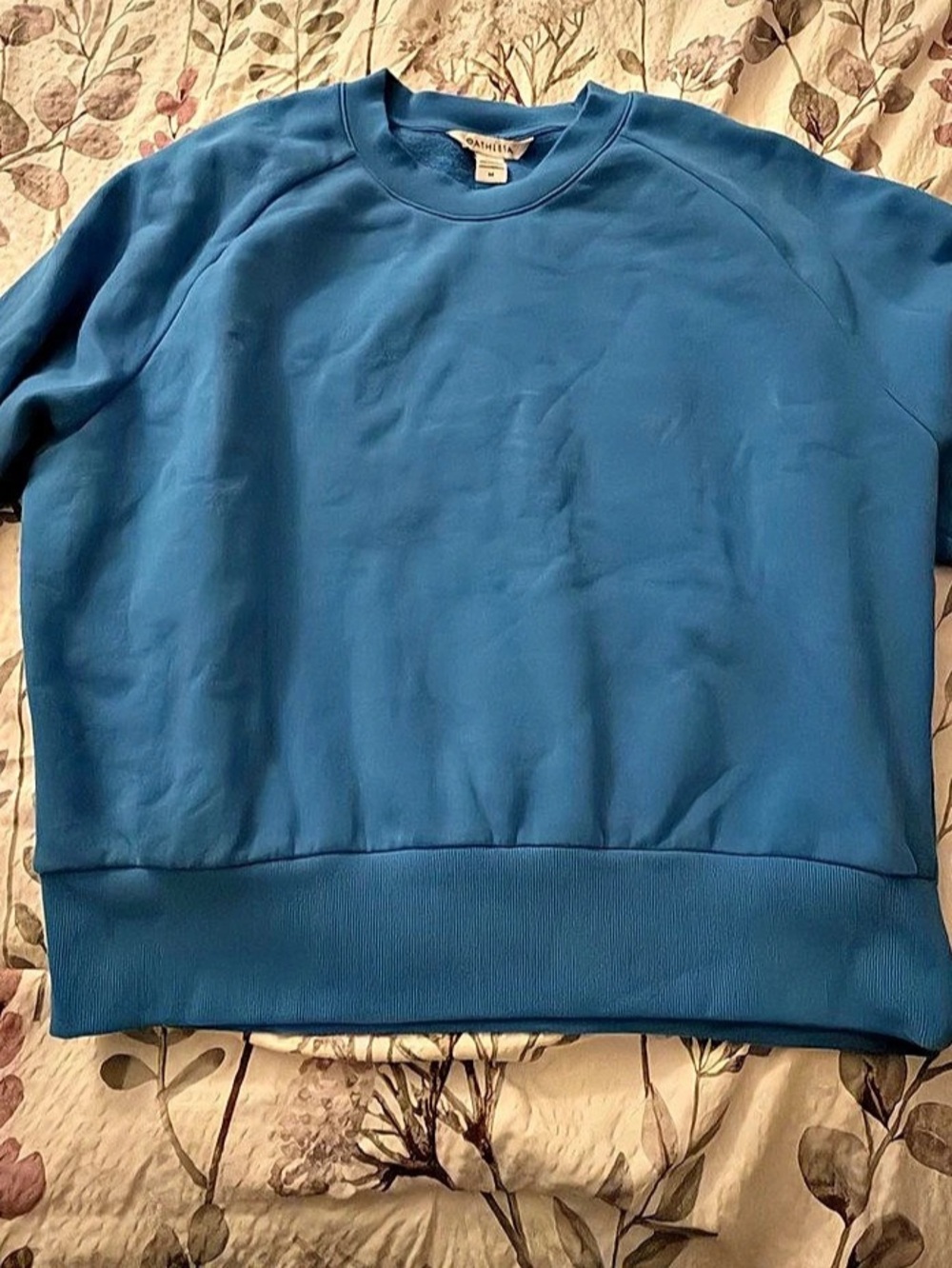 Athleta Forever Fleece Crewneck Sweatshirt Blue